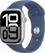 Apple Watch Series 10 GPS 46mm Silver Alu. Case w. Denim Sport Band - S/M (MWWL3)