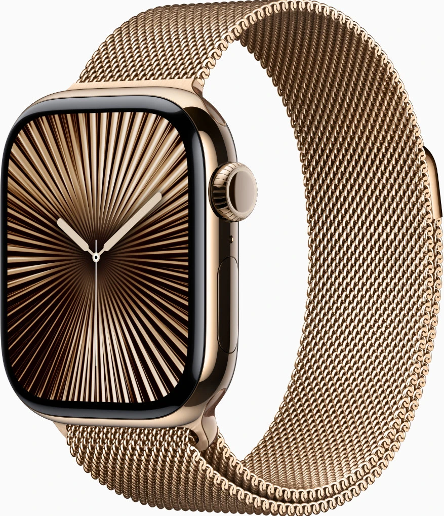 Годинники Apple Watch Series 10 GPS + Cellular 42mm Gold Titanium Case w. Gold Milanese Loop (MX083)