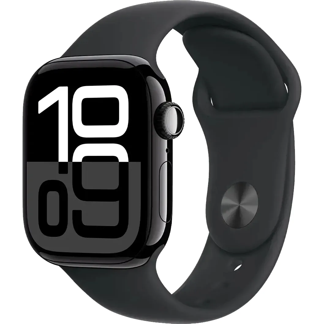 Часы Apple Watch Series 10 GPS + Cellular 42mm Jet Black Alu. Case w. Black Sport Band - M/L (MWX73)