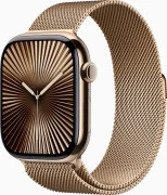 Apple Watch Series 10 GPS + Cellular 46mm Gold Titanium Case w. Gold Milanese Loop - M/L (MX003)
