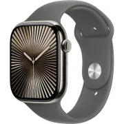 Apple Watch Series 10 GPS + Cellular 46mm Natural Titanium Case w. Stone Grey Sport Band - M/L (MWYA3)
