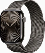 Apple Watch Series 10 GPS + Cellular 46mm Slate Titanium Case w. Slate Milanese Loop - S/M (MC7R4)
