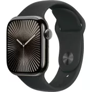 Apple Watch Series 10 GPS + Cellular 42mm Slate Titanium Case w. Black Sport Band - S/M (MWXG3)