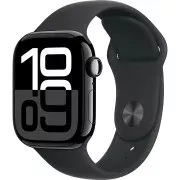 Apple Watch Series 10 GPS + Cellular 46mm Jet Black Alu. Case w. Black Sport Band - XL (MX133+MXM53)