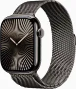 Apple Watch Series 10 GPS + Cellular 46mm Slate Titanium Case w. Slate Milanese Loop - M/L (MWYW3)