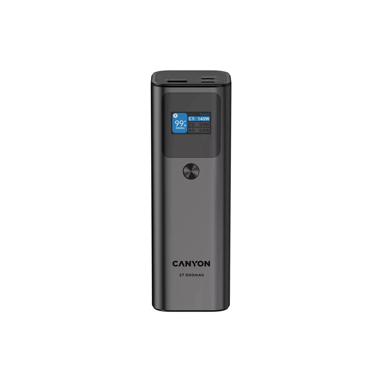 Мобільна батарея Canyon PB-2010 27000mAh PD/3.1/140Wh, in/out2xUSB-C PD/140W, outUSB-A/22.5W (CNE-CPB2010DG) (UA)