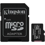 Kingston 64 GB microSDXC Class 10 UHS-I Canvas Select Plus + SD Adapter SDCS2/64GB (SDCS2/64GB-3P1A)
