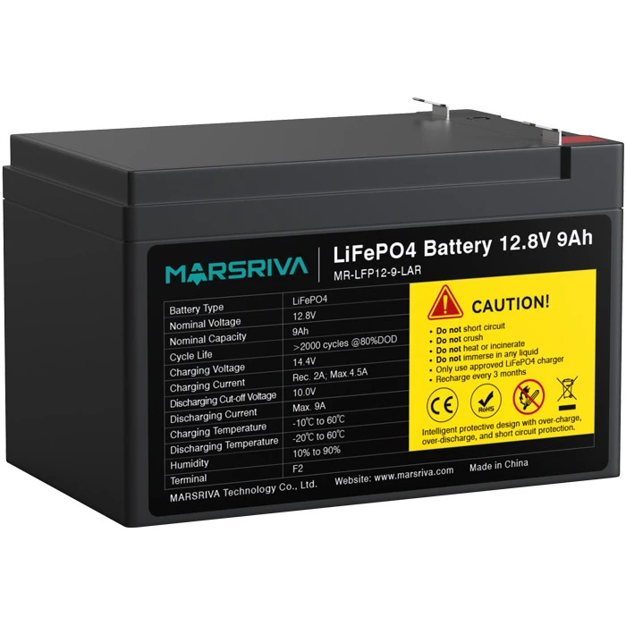 MARSRIVA LiFePO4 Lead Acid Replacement 12.8V 9Ah (12.8В, 9Ач, BMS) (MR-LFP12-9-LAR)
