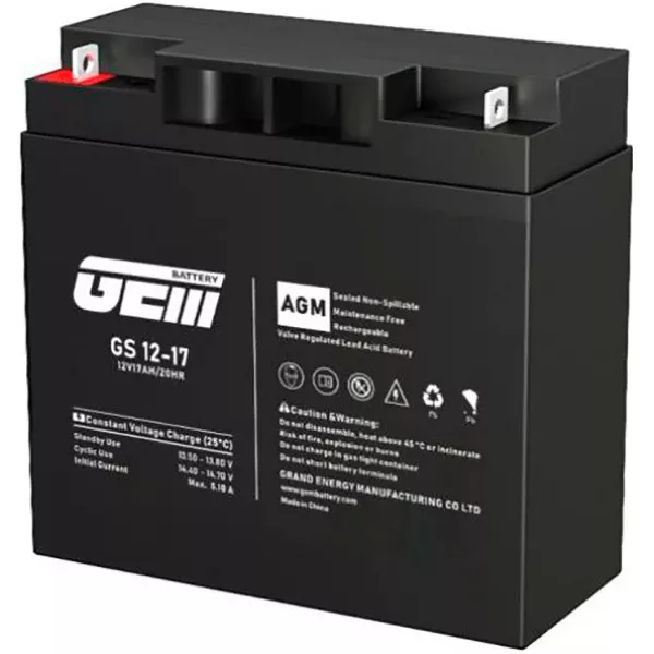 Акумуляторна батарея GEM BATTERY GS 12-17 (12В, 17Ач) (UA)