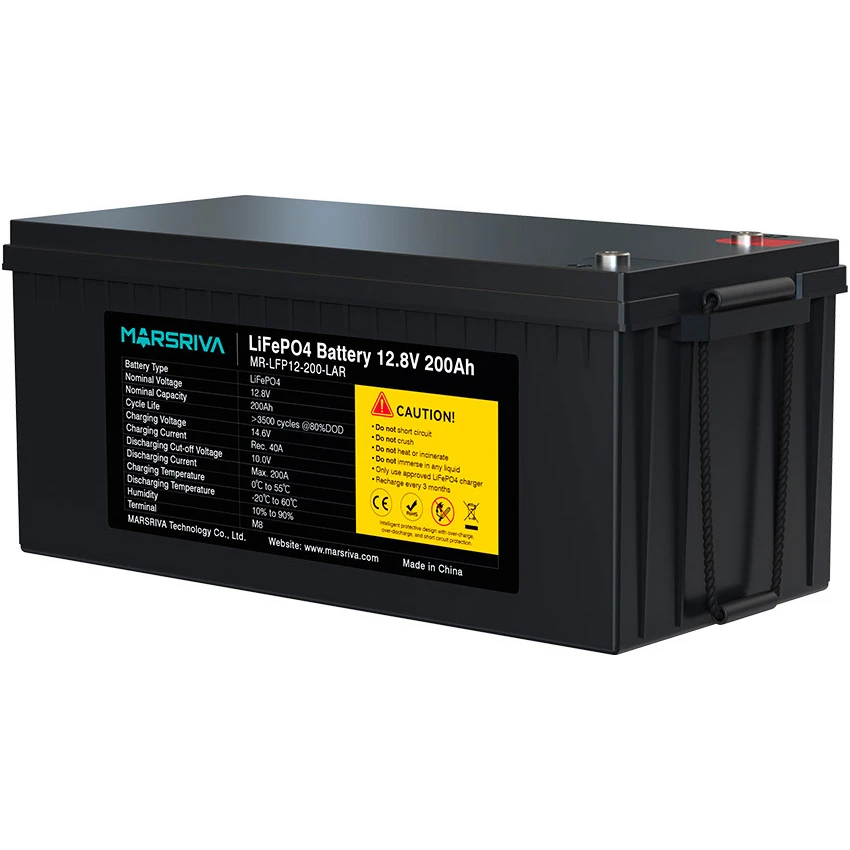 Акумуляторна батарея MARSRIVA LiFePO4 Lead Acid Replacement 12.8V 200Ah (12.8В, 200Ач, BMS) (MR-LFP12-200-LAR) (UA)