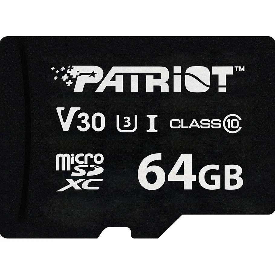 Карта пам'яті PATRIOT microSDXC VX 64GB UHS-I U3 V30 Class 10 (PSF64GVX31MCX)