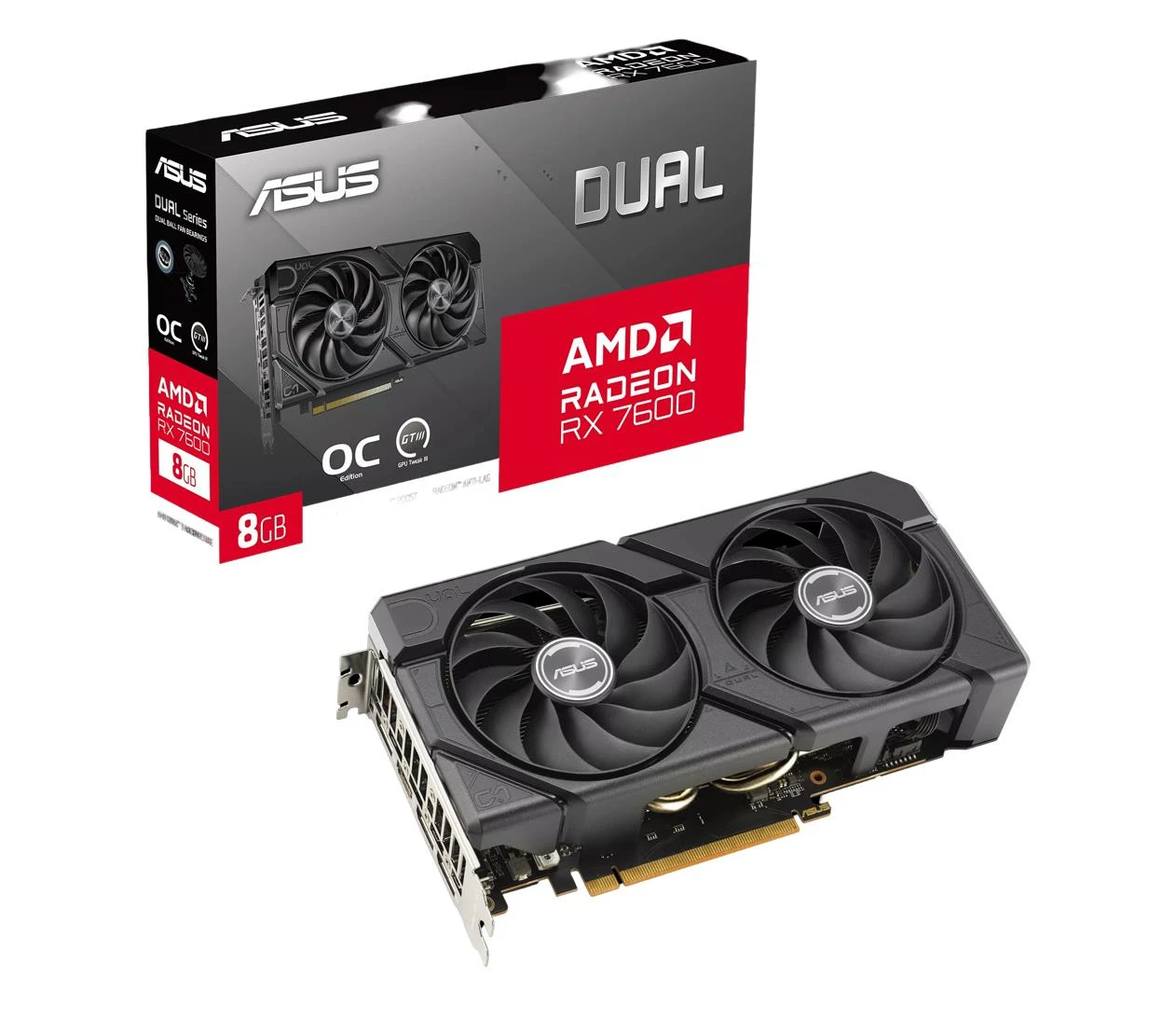 Відеокарта ASUS Radeon RX 7600 DUAL EVO OC 8GB GDDR6 (DUAL-RX7600-O8G-EVO) EU