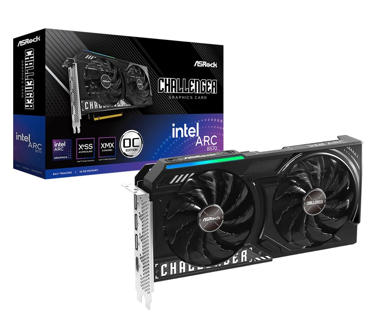 Видеокарта ASRock Arc B570 Challenger 10GB OC (B570 CL 10GO) EU