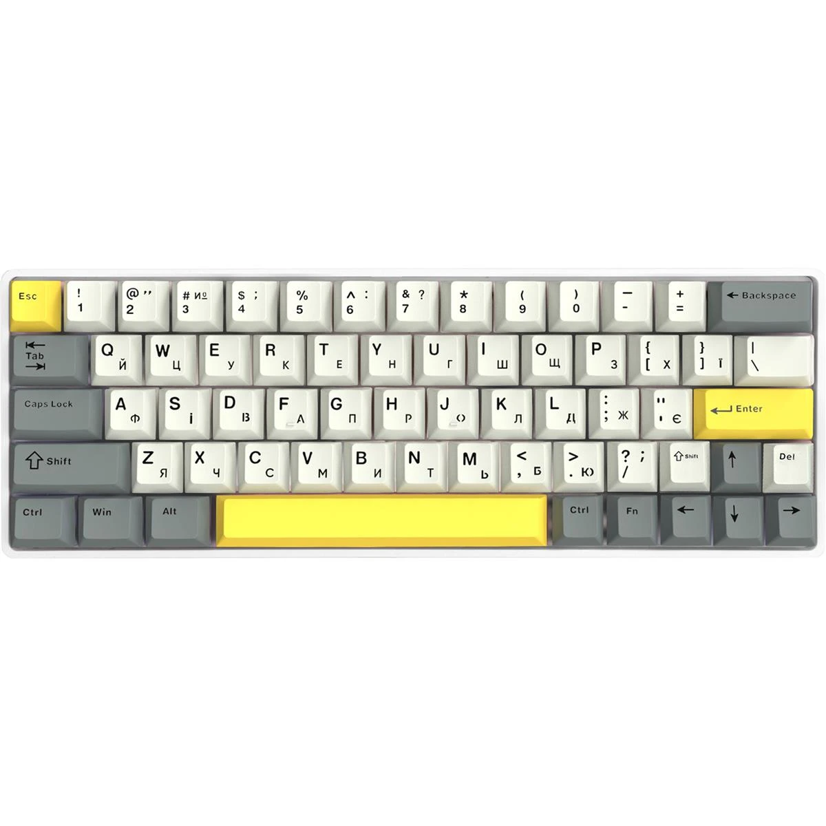 Клавіатура Epomaker EP64 60% Mulan Switch Hot-Swap (2.4G/BT/USB) RGB UA White (EP64-W-M) (UA)