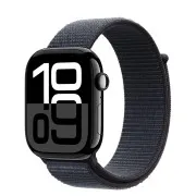 Apple Watch Series 10 GPS + Cellular 42mm Jet Black Aluminum Case with Ink Sport Loop (MWX83)