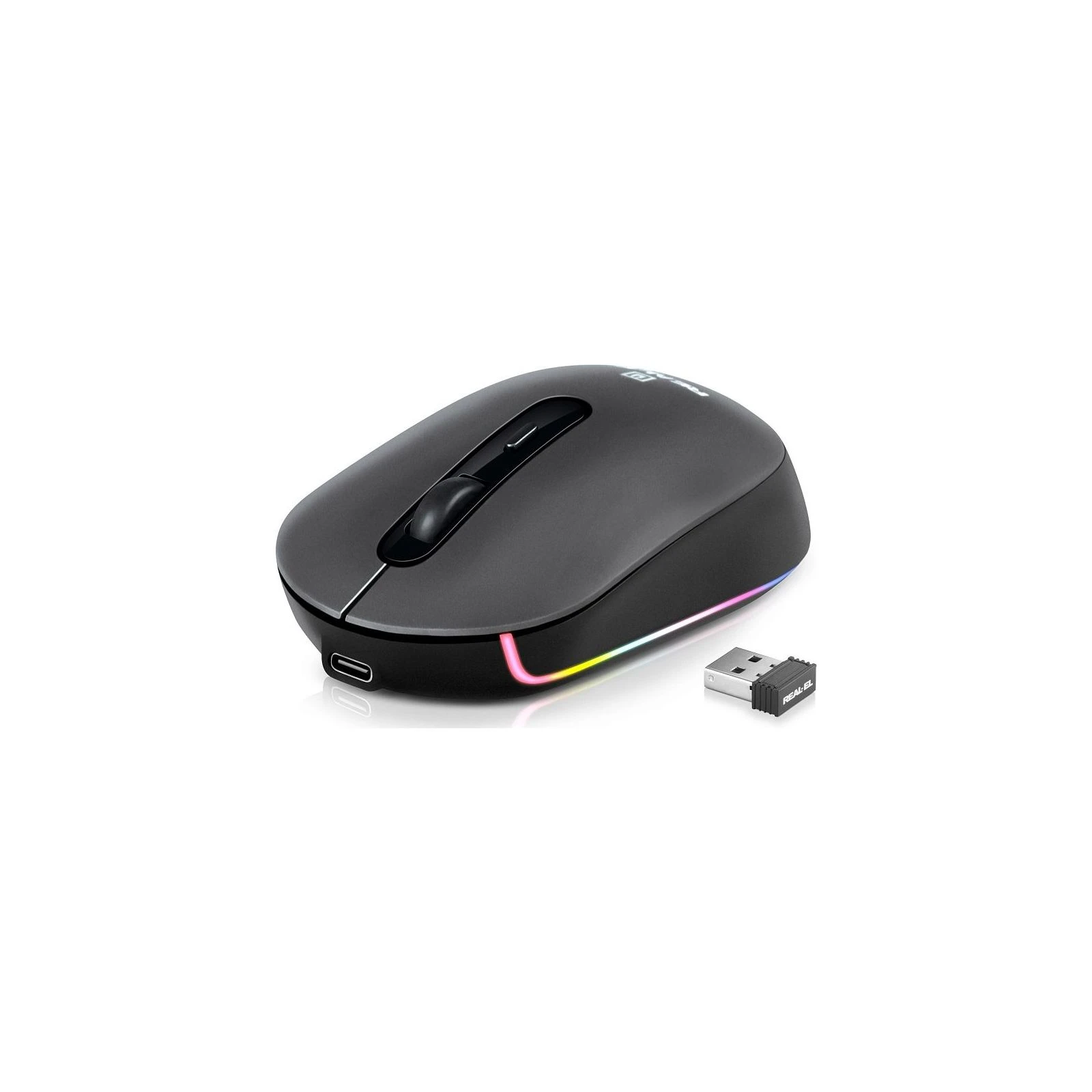 Мышь REAL-EL RM-470W Wireless/Bluetooth Dark Gray (EL123200049) (UA)