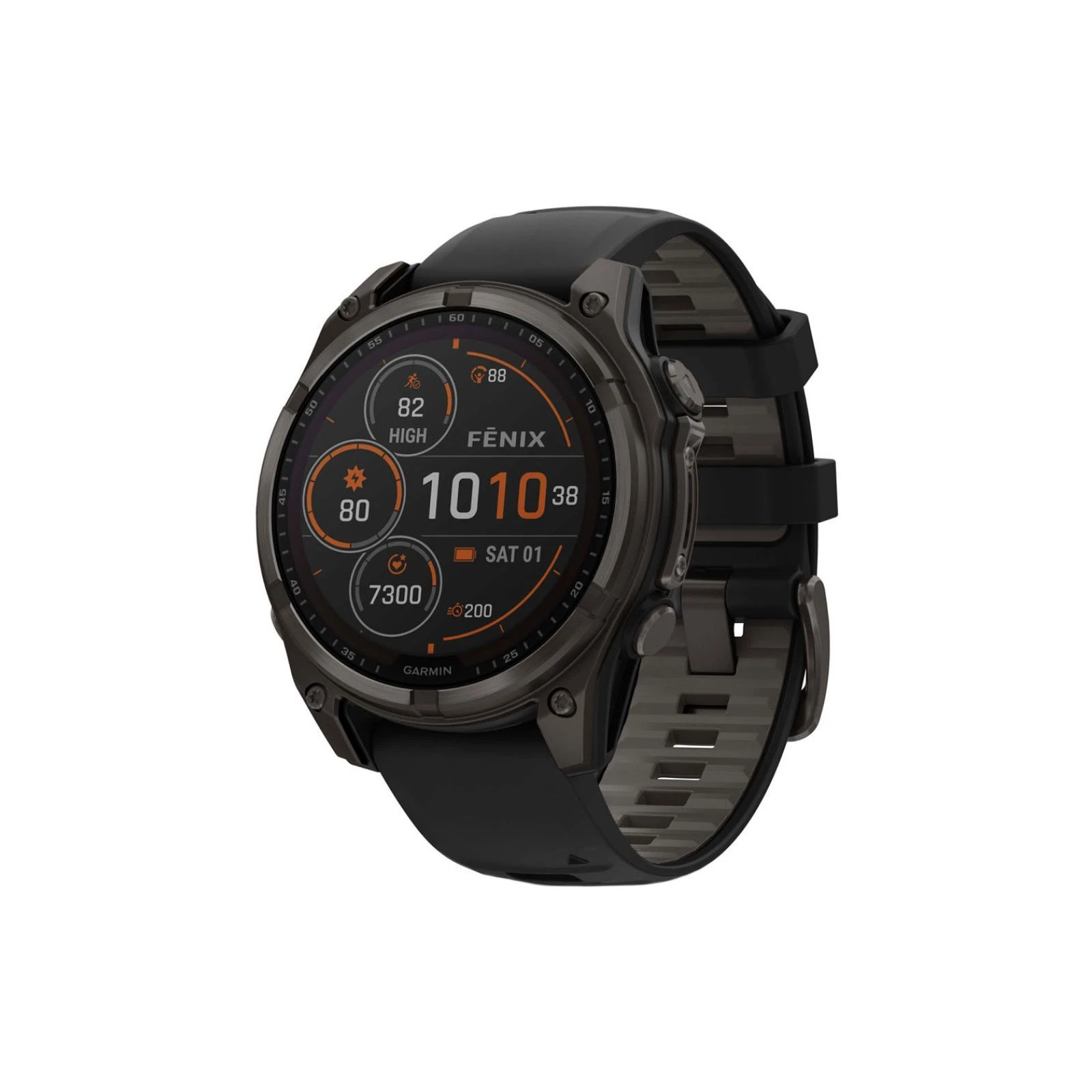 Смарт-годинник Garmin fenix 8 47mm,Saph Solar,CrbnGry Ti/Blk,Blk/PblGryBnd (010-02906-11) (UA)