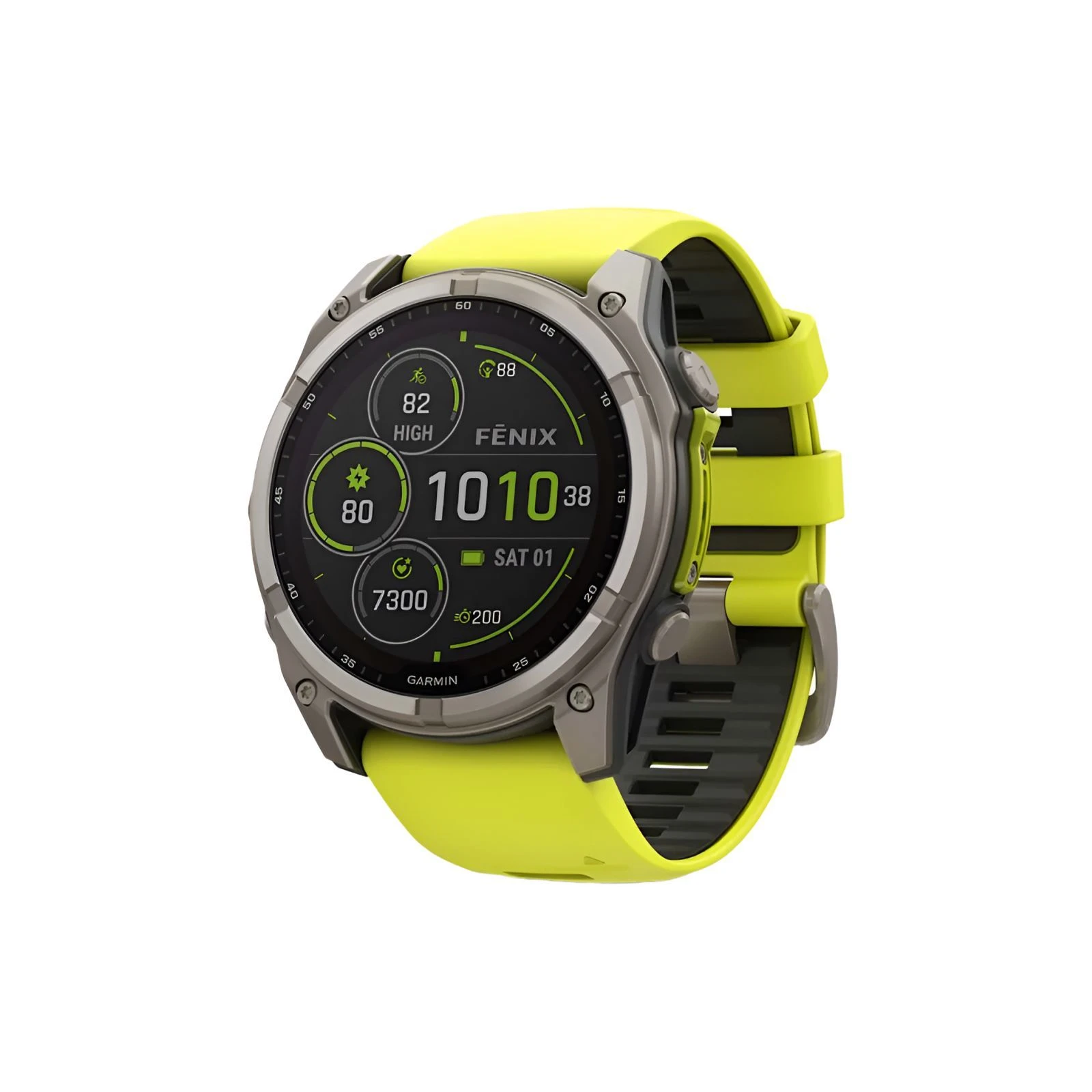 Смарт-годинник Garmin fenix 8 51mm, Saph Solar, BareTi/Graphite, AmpYe/GrphBnd (010-02907-21) (UA)