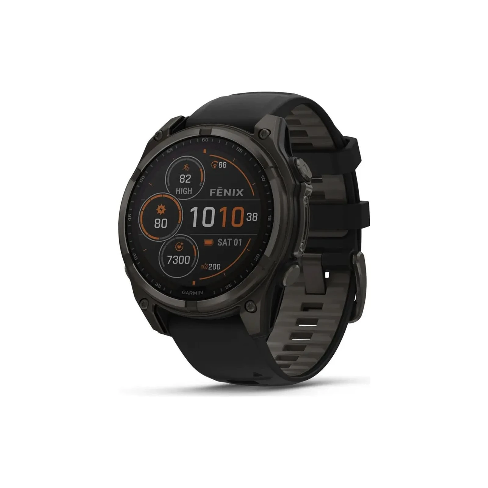 Смарт-годинник Garmin fenix 8 51mm,Saph Solar,CrbnGry Ti/Blk,Blk/PblGryBnd (010-02907-11) (UA)