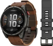 Смарт-часы Garmin Fenix 8 Pro 47 mm AMOLED Carbon Gray DLC Titanium with Chestnut Leather Band (010-03198-40)