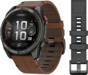 Смарт-годинники Garmin Fenix 8 Pro 51 мм AMOLED Carbon Gray DLC Titanium з коричневим шкіряним ремінцем (010-03199-40)