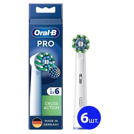 Насадка для електричної зубної щітки Oral-B EB50RX Pro Cross Action White 6 шт.