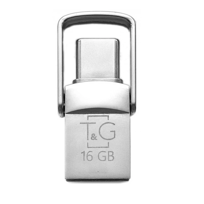 Флеш пам `ять USB 2.0 16GB Type-C T&G 104 Metal Series Silver (TG104TC-16G) (UA)