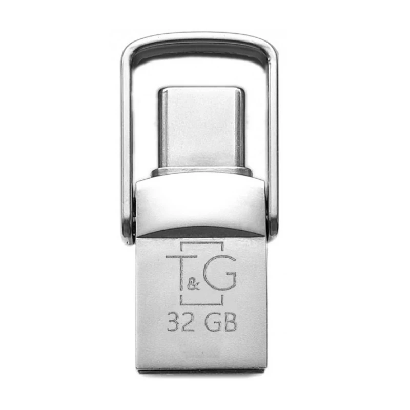 Флеш пам `ять USB 2.0 32GB Type-C T&G 104 Metal Series Silver (TG104TC-32G) (UA)