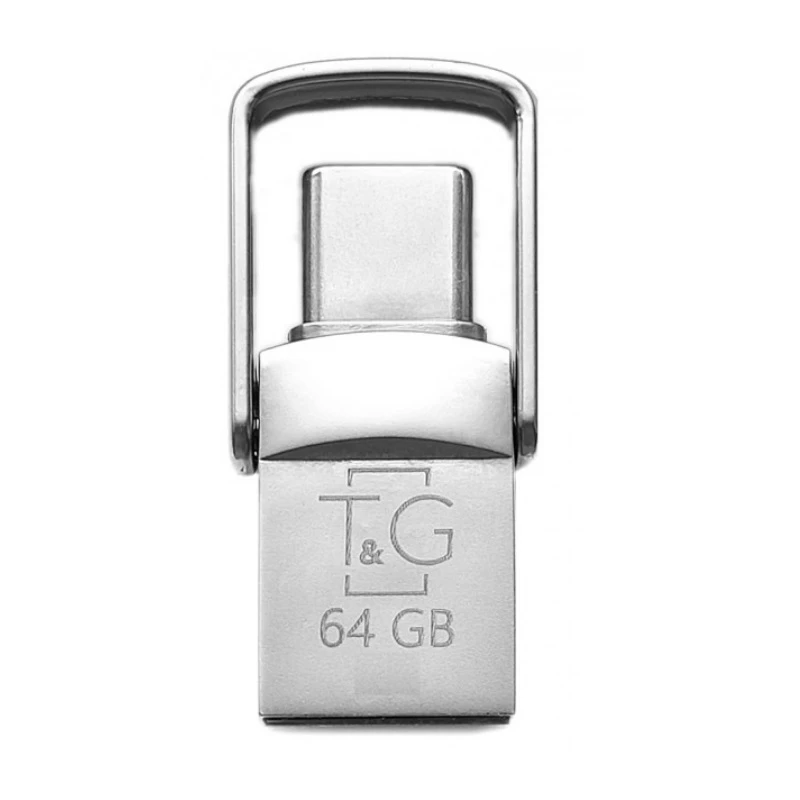 Флеш память USB 2.0 64GB Type-C T&G 104 Metal Series Silver (TG104TC-64G) (UA)