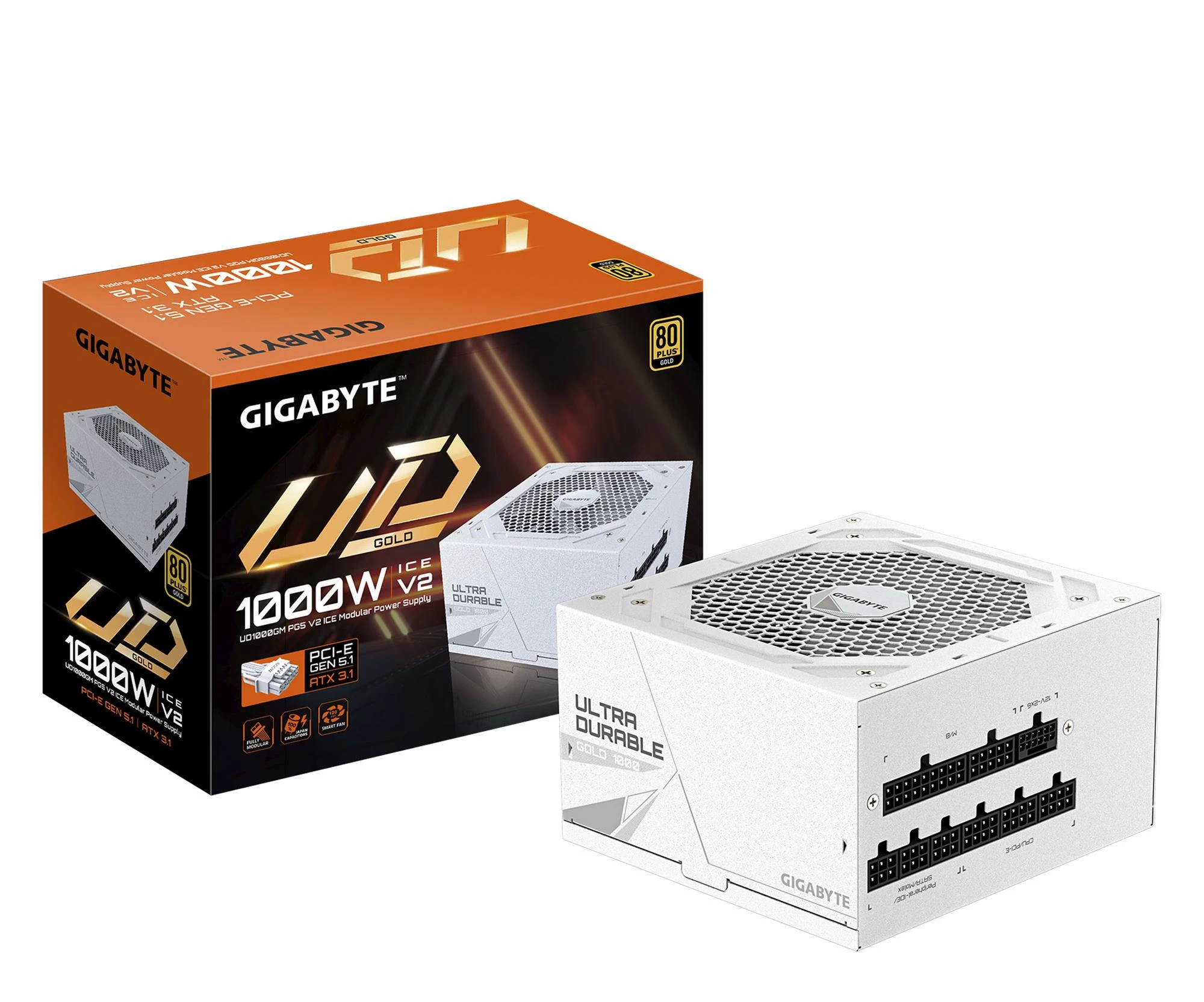 Блок питания Gigabyte UD1000GM PG5 1000W 80 Plus Gold ATX 3.1 (GP-UD1000GM PG5 ICE) EU