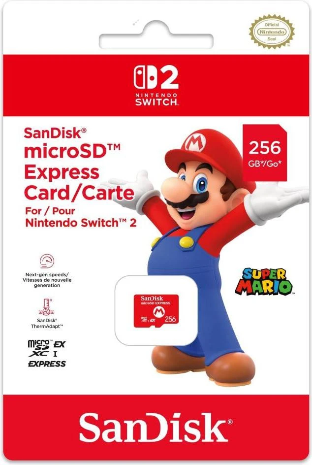 Карта памяти SanDisk 256 GB microSDXC Express для Nintendo Switch 2 (SDSQXFN-256G-GR6ZN)