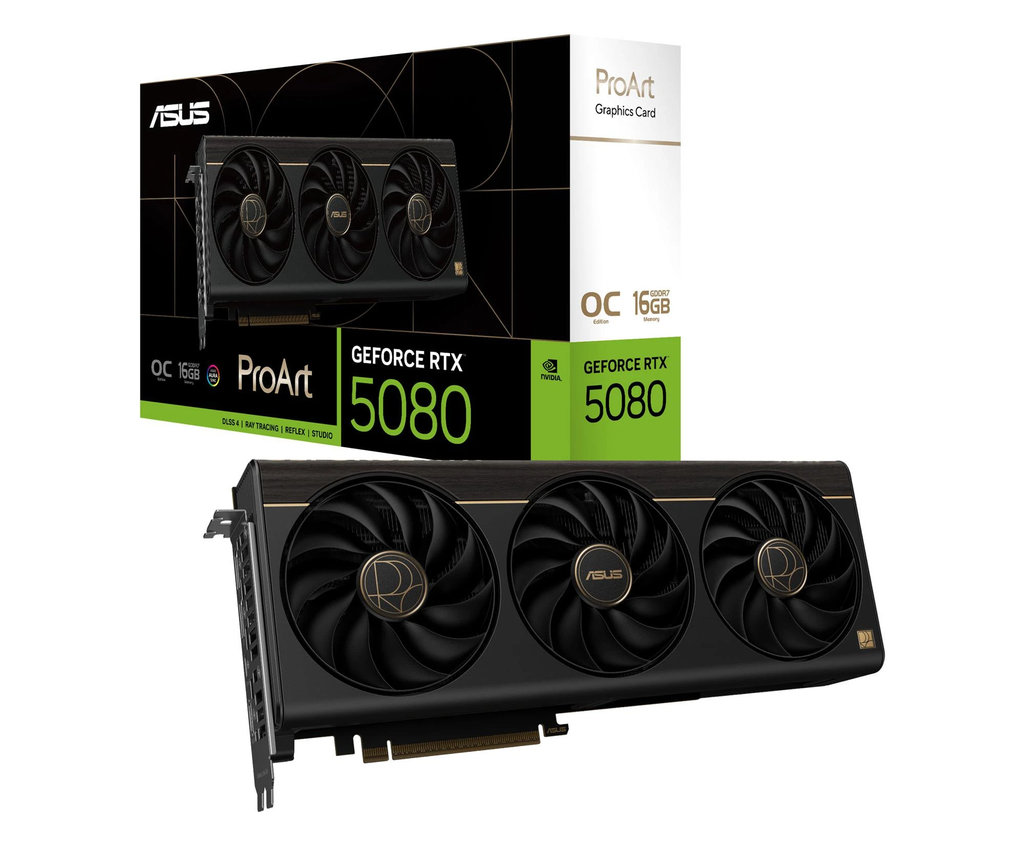 Видеокарта ASUS GeForce RTX 5080 ProArt OC 16GB GDDR7 DLSS4 (PROART-RTX5080-O16G) EU