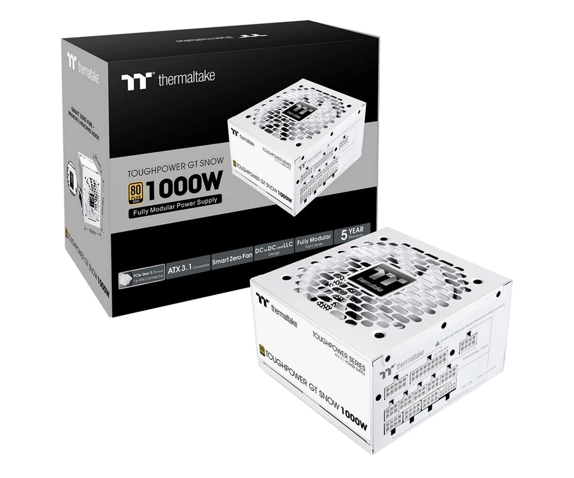 Блок живлення Thermaltake ToughPower GT 1000W 80 Plus Gold ATX 3.1 White (PS-TPT-1000FNFAGE-W) EU