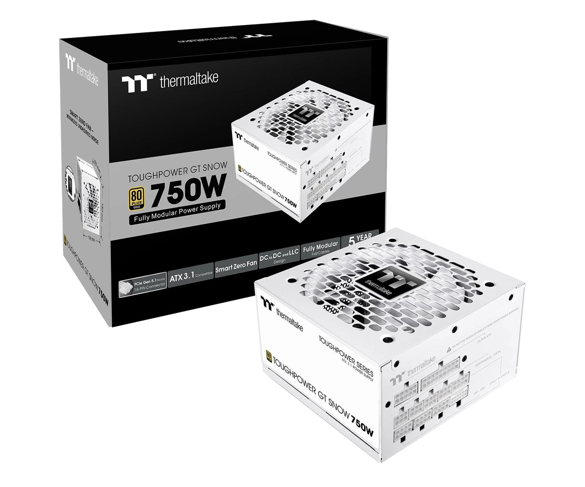Блок живлення Thermaltake ToughPower GT 750W 80 Plus Gold ATX 3.1 White (PS-TPT-0750FNFAGE-W) EU