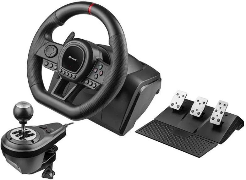 Комплект (кермо, педалі) Tracer Steering Wheel SimRacer Manual Gearbox 6 in 1 (TRAJOY47345)