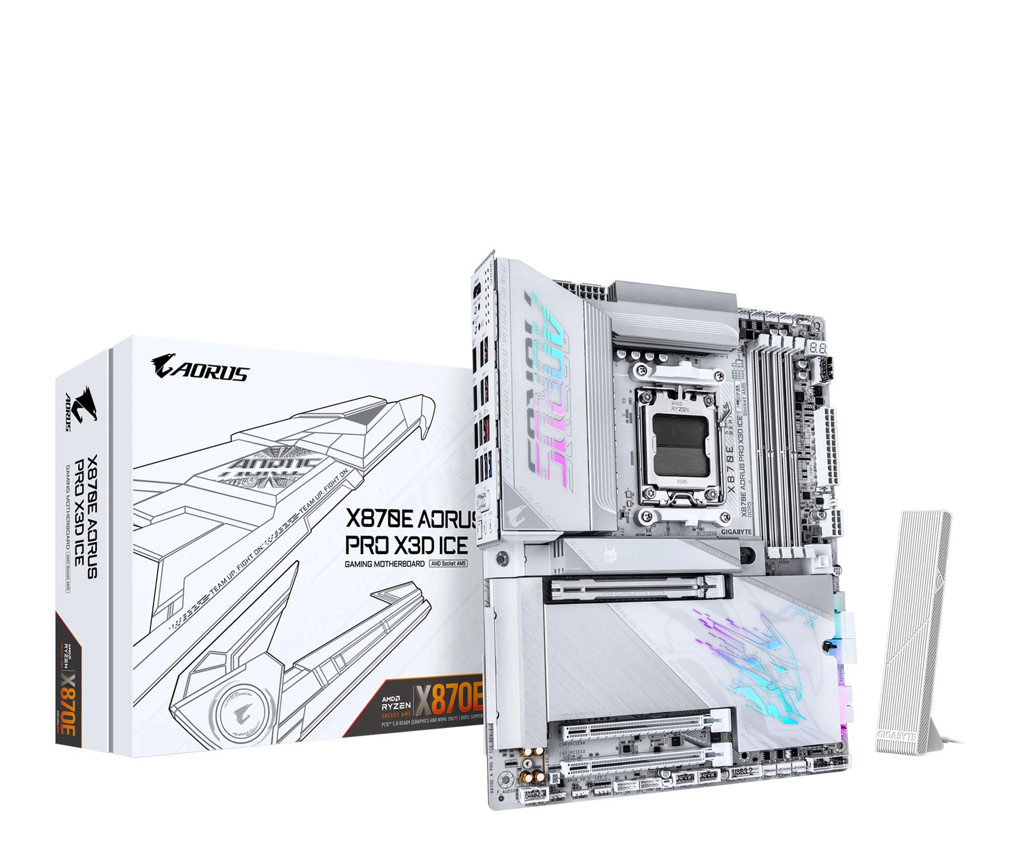 Материнська плата Gigabyte X870E AORUS PRO X3D ICE (X870E A PRO X ICE) EU