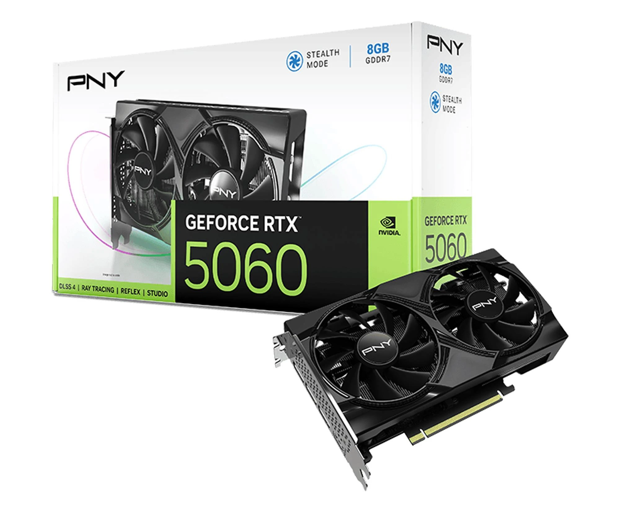 Видеокарта PNY GeForce RTX 5060 Dual Fan 8GB GDDR7 DLSS4 (VCG50608DFXPB1) EU