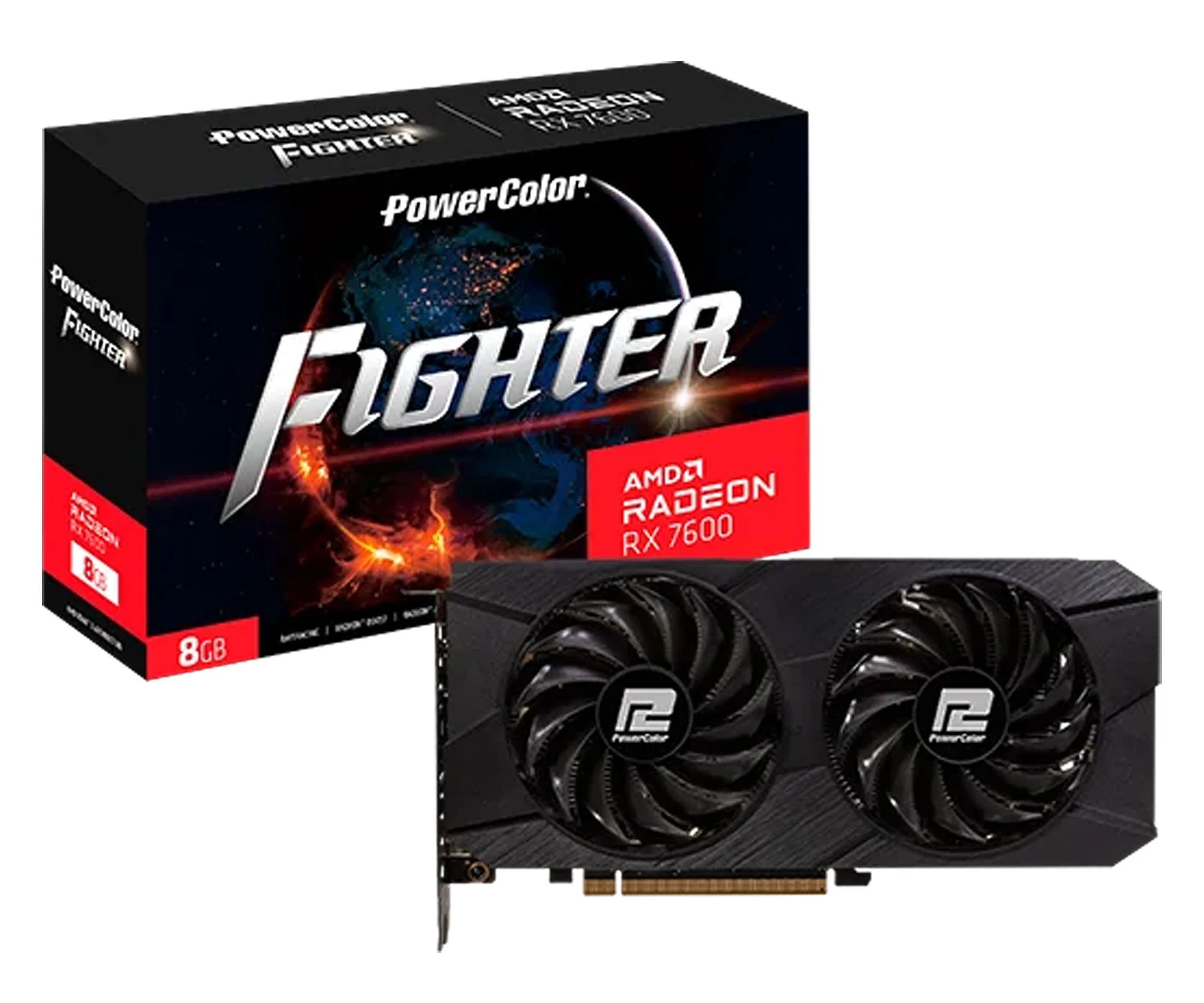 Видеокарта PowerColor Radeon RX 7600 Fighter 8GB V2 GDDR6 (RX 7600 8G-F/V2) EU