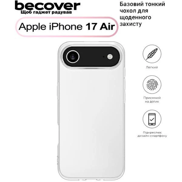 Чехол для смартфона BeCover Apple iPhone 17 Air Transparancy (713759) (UA)