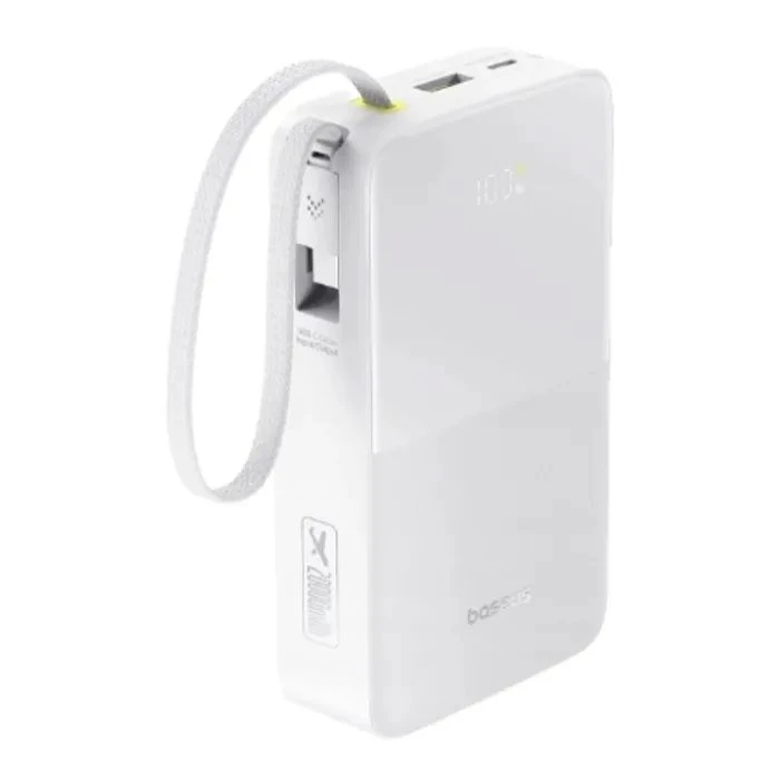 Мобильная батарея Baseus EnerFill FC51 Bipow2 Pro 20000mAh 22.5W build-in cable USB-C white (E0027700) (UA)