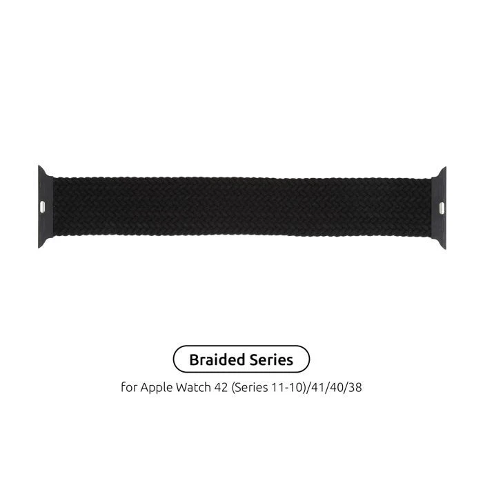 Ремінець для смарт-годинників Armorstandart Braided Solo Loop для Apple Watch 42 (Series 11-10)/41/40/38 Charcoal Розмір 6 (144 мм) (ARM58062) (UA)