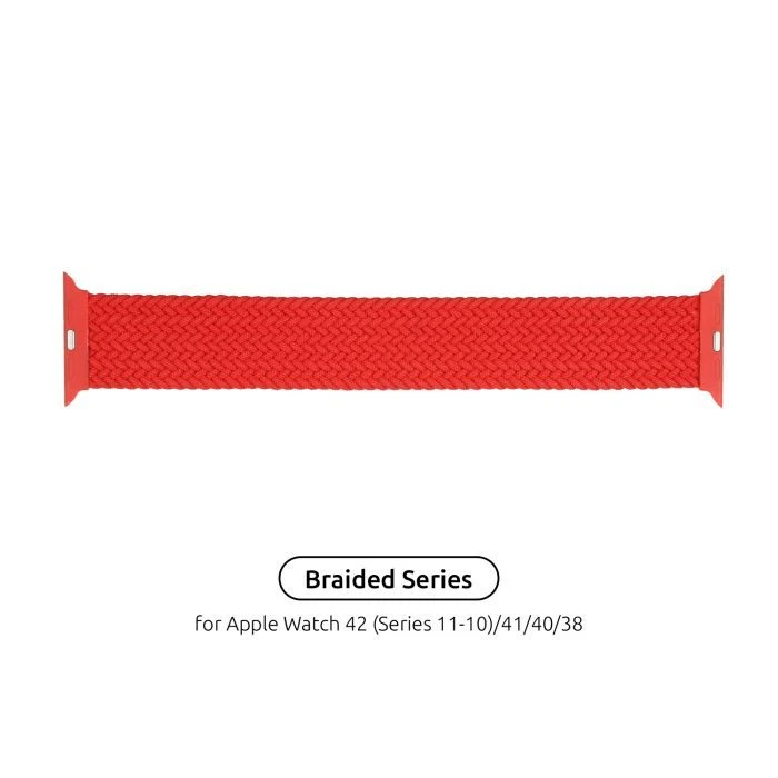 Ремінець для смарт-годинників Armorstandart Braided Solo Loop для Apple Watch 42 (Series 11-10)/41/40/38 Червоний Розмір 6 (144 мм) (ARM58071) (UA)