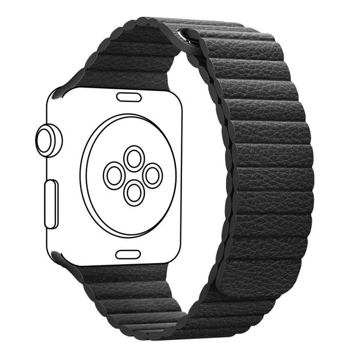 Ремешок для смарт-часов Armorstandart Leather Loop для Apple Watch 42 (Series 11-10)/41/40/38 Black (ARM48655) (UA)