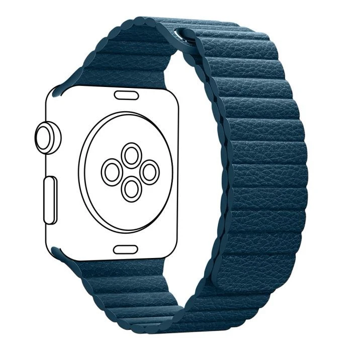 Ремешок для смарт-часов Armorstandart Leather Loop для Apple Watch 42 (Series 11-10)/41/40/38 Blue (ARM51669) (UA)