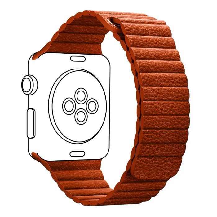 Ремінець для смарт-годинників Armorstandart Leather Loop для Apple Watch 42 (Series 11-10)/41/40/38 Orange (ARM57838) (UA)