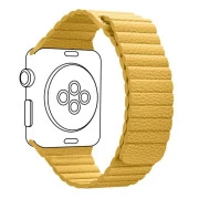 Ремінець для смарт-годинників Armorstandart Leather Loop для Apple Watch 49/46/45/44/42 (Series 1-3) Жовтий (ARM57842) (UA)