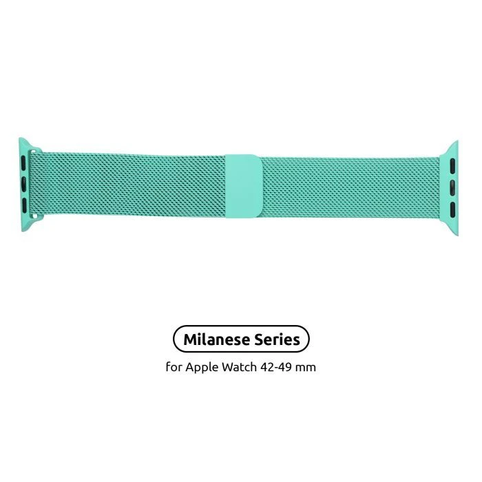 Ремінець для смарт-годинників Armorstandart Milanese Loop для Apple Watch 49/46/45/44/42 (Series 1-3) М'ятний зелений (ARM55260) (UA)