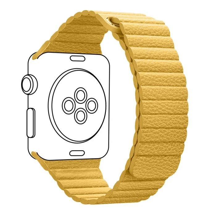Ремешок для смарт-часов Armorstandart Leather Loop для Apple Watch 42 (Series 11-10)/41/40/38 Yellow (ARM57841) (UA)