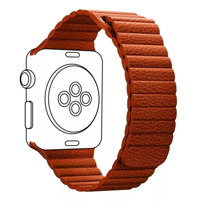 Ремінець для смарт-годинників Armorstandart Leather Loop для Apple Watch 49/46/45/44/42 (Series 1-3) Оранжевий (ARM57837) (UA)