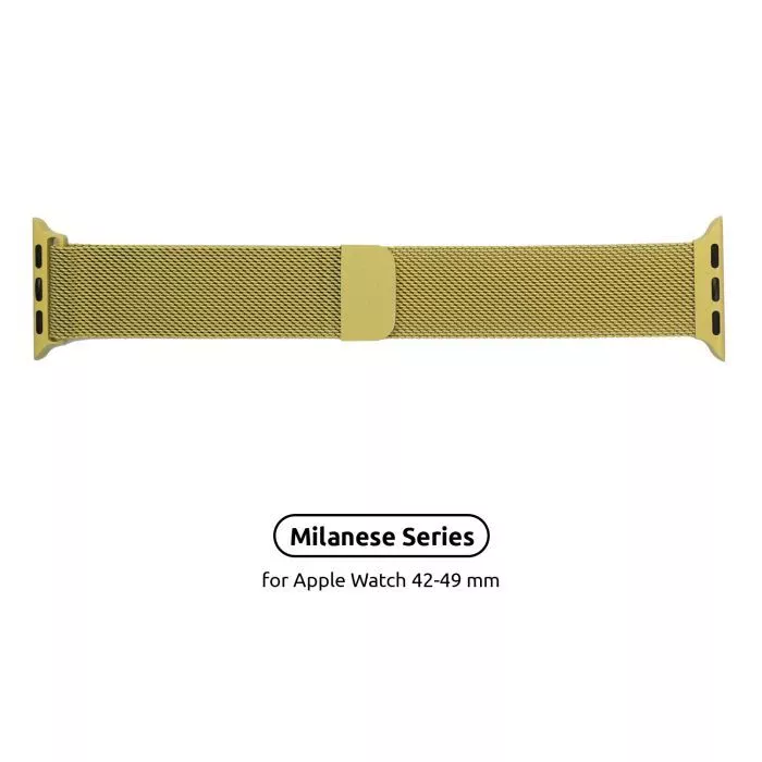 Ремінець для смарт-годинників Armorstandart Milanese Loop для Apple Watch 49/46/45/44/42 (Series 1-3) Жовтий (ARM55261) (UA)